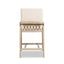 Arizona - Solid Ash Upholstered Counter Stool With Rope Detail - Creme De La Creme White