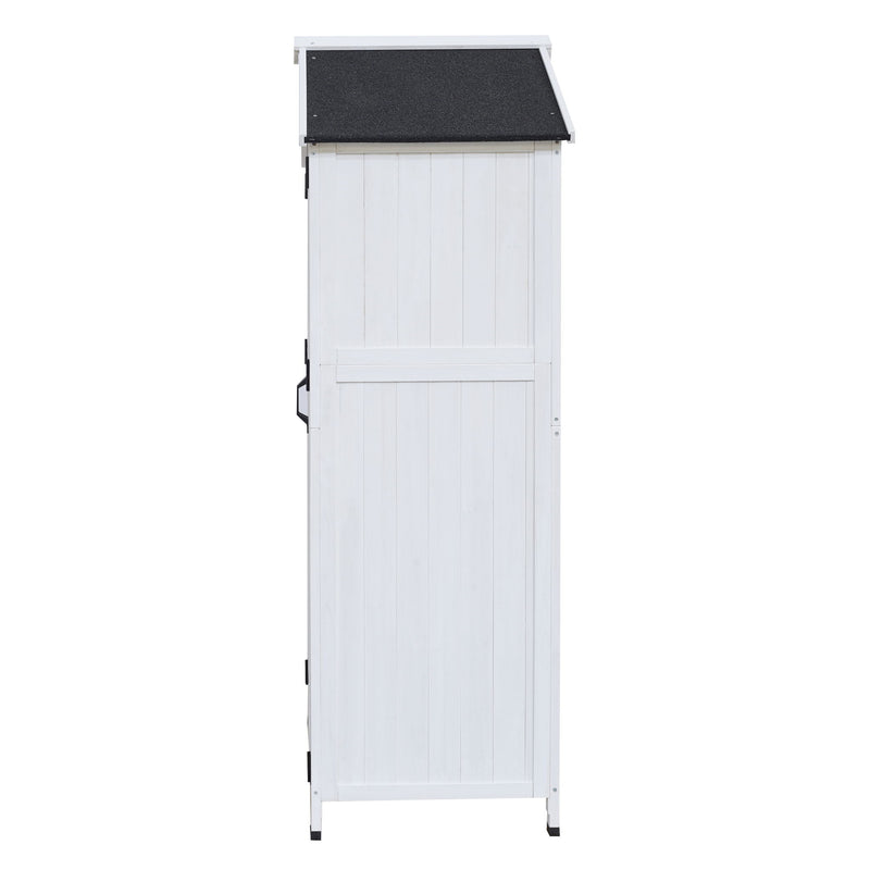 Storage Shed With Double Doors For Outdoor Garden Tool Organization - White