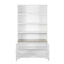 Tall Bookcase Storage Cabinet With 3 Open Shelves & Fluted Double Doors