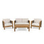 Outdoor 4 Seater Acacia Wood Chat Set With Wicker Accents And Cushions - Teak / Mixed Brown / Beige