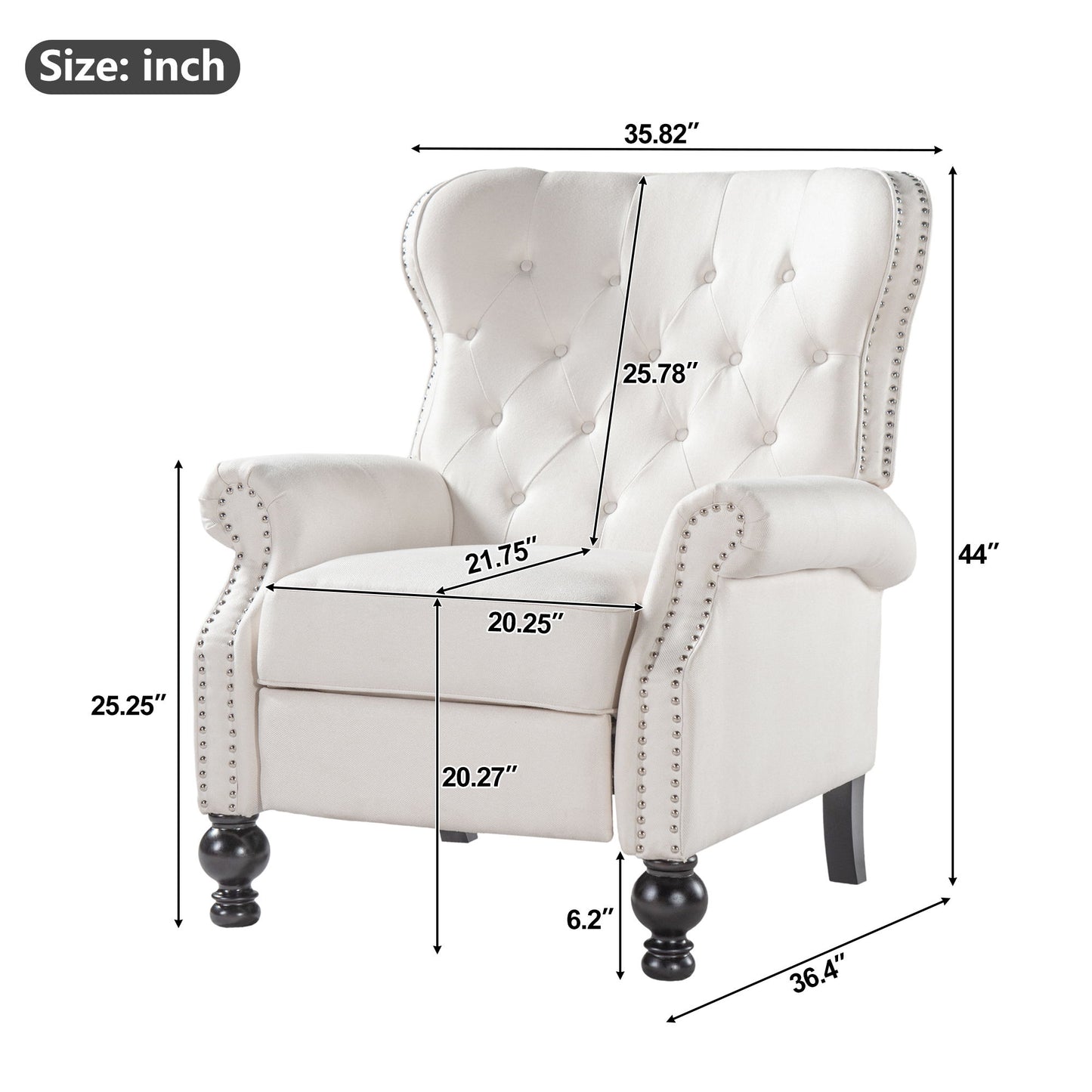 Modern Manual Push Back Recliner Chair