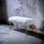 Bagley II - Faux Fur Bench - White / Gold
