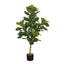 47" Tall, Artificial Plant, Fiddle Tree, Indoor, Faux, Fake, Floor, Greenery, Potted, Real Touch, Decorative - Green / Black