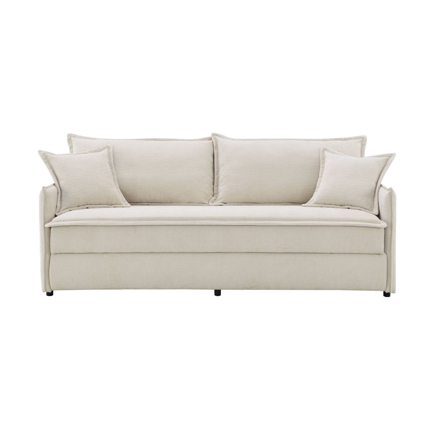 Elisea - Sleeper Sectional Sofa With 2 Toss Pillows - Beige