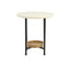 Oval End Table - White / Natural