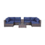 Elegant 4 Person Wicker Patio Seating Set With Cushions And Glass Top Table