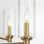 Timeless - 6 Lights Chandelier With Clear Ribbed Satin - Antique Brass / Clear / Gold