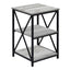 3 Tier Accent Table, Side Marble Look Contemporary & Modern