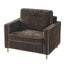 Accent Chair Upholstered Single Sofa With Square Arms, Sewn Pillow Back For Living Room