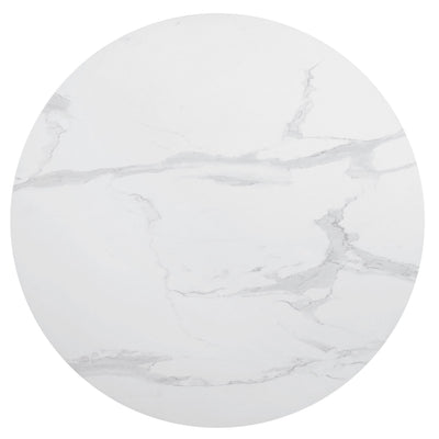 Round Dining Table With Pedestal Base - White