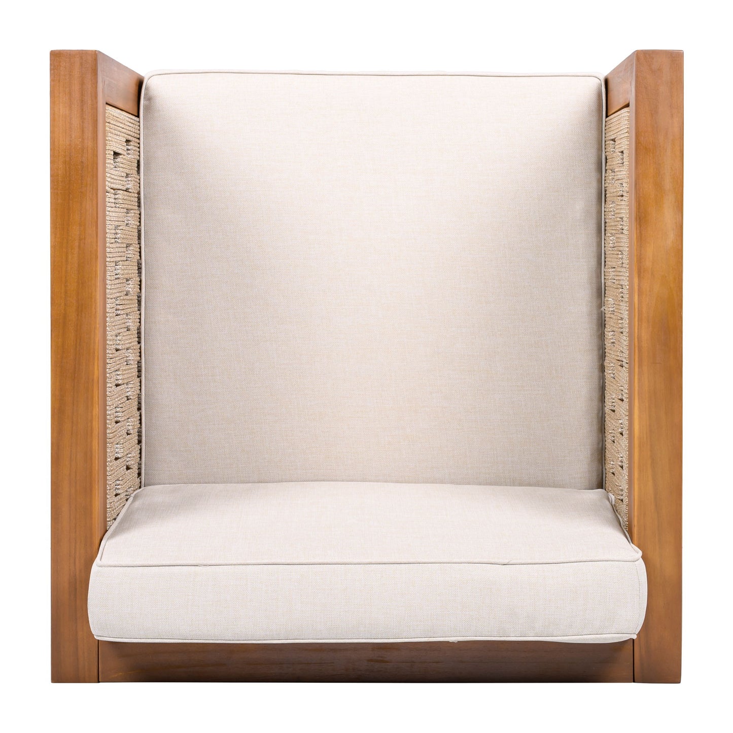 Outdoor Club Chair & Rope Arm And Cushions