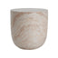 Outdoor / Indoor, Lightweight Concrete Side Table With Travertine - Beige