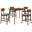 Aston - 5 Piece Counter Height Dining Set With Bent Backs And Upholstered Seats - Walnut