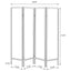 4 Panel Folding Screen With Diamond Scrollwork Motif - Black