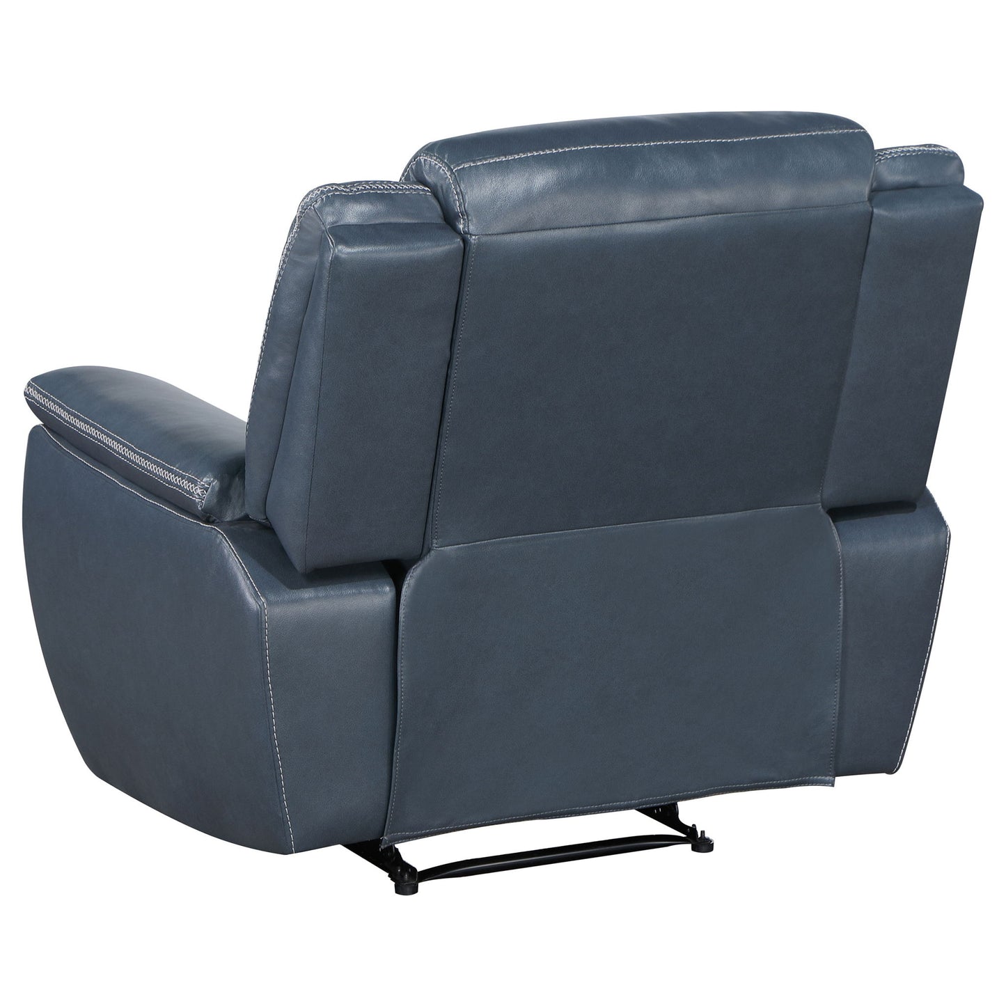 Brier - Upholstered Padded Arm Recliner Chair With Manual Recline And Pillowtop Arms - Blue