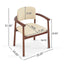Dining Room Chairs, Ideal For Home & Kitchen (Set of 2) - Beige / Dark Walnut