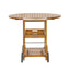 Outdoor Bar Cart With Foldable Tabletop & Removable Trays - Teak
