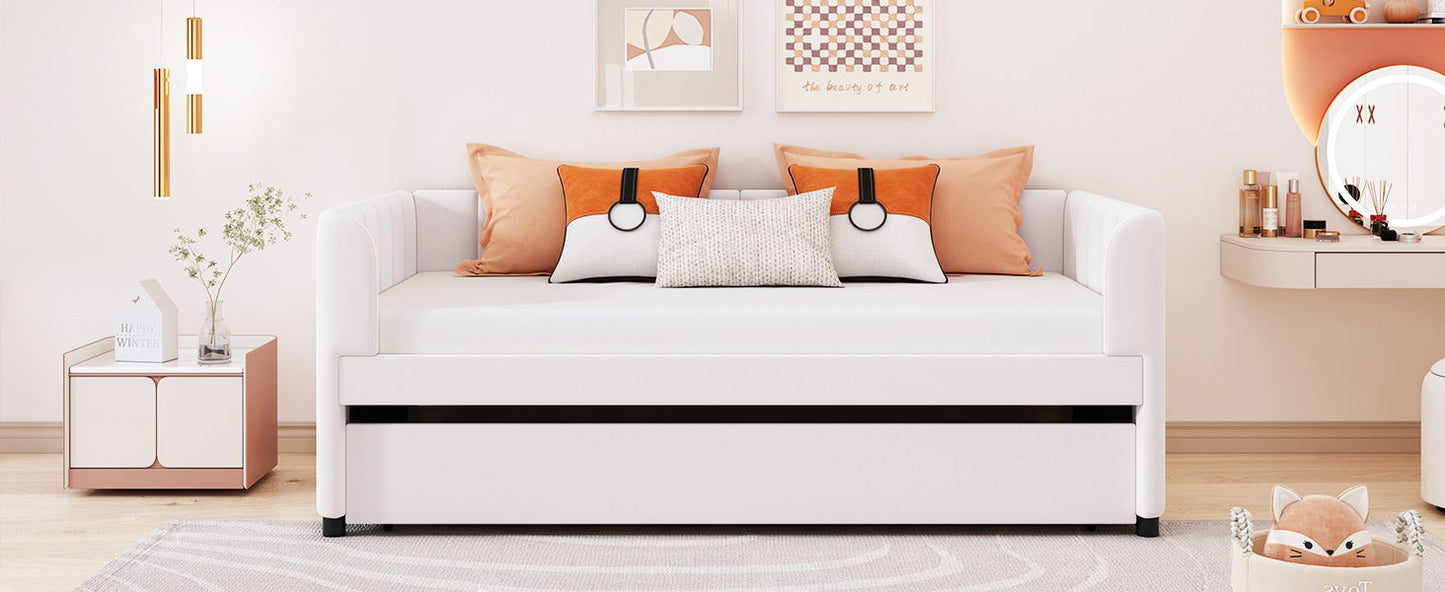 Upholstered Daybed With Ergonomic Design Backrest