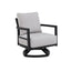 Outdoor Swivel Lounge Chair With Sunbrella Cushion, Weather Resistant - Ember Black