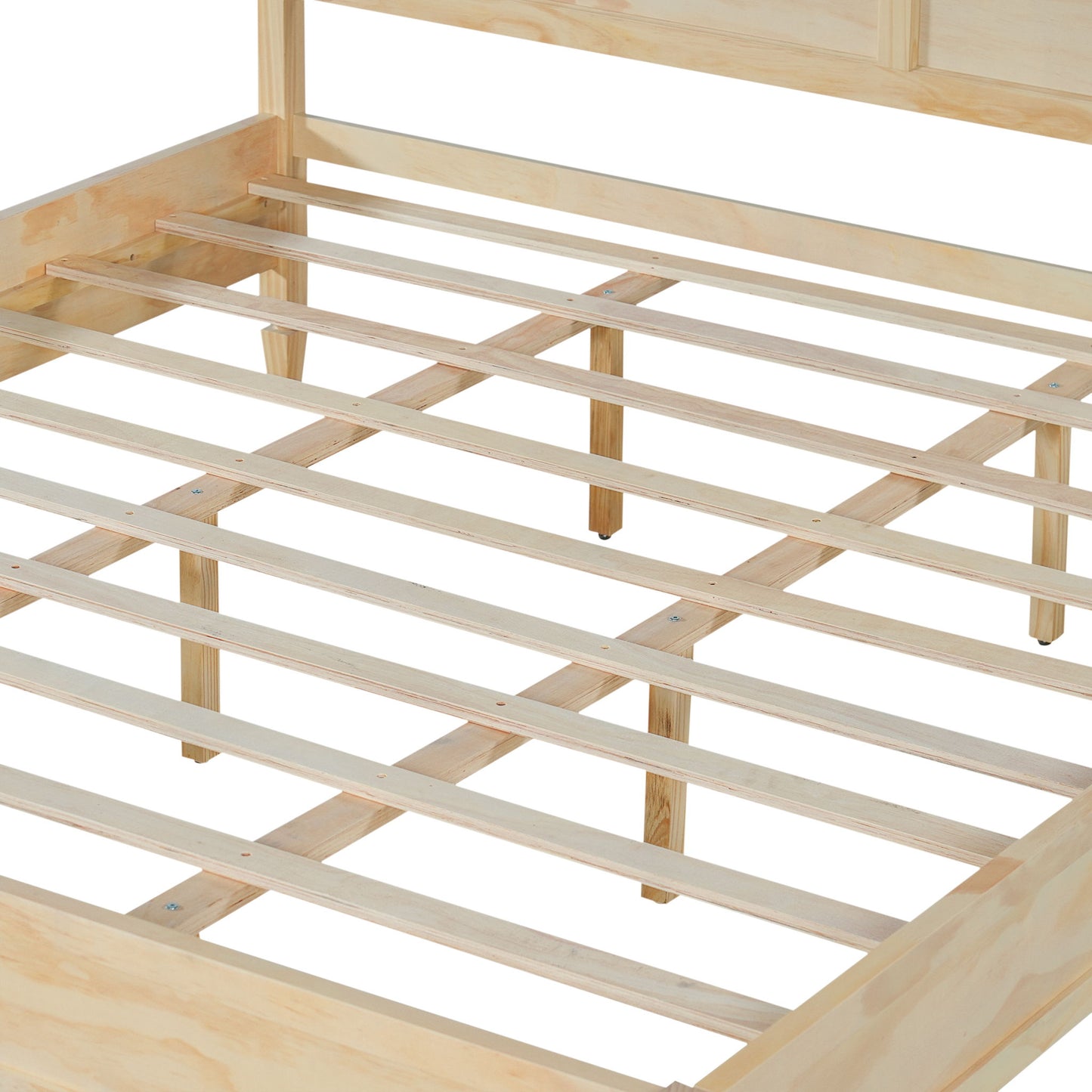 Classic Platform Bed Frame With Panel Headboard