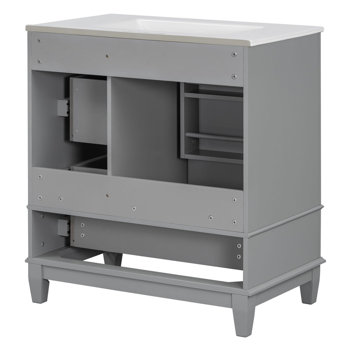 Freestanding Bathroom Vanity With Sink, Soft Close Door, 3 Drawers