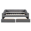 Upholstered Daybed With Two Drawers, Wood Slat Support