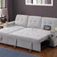 Ashlyn II - 84"W Woven Fabric Reversible Sleeper Sectional Sofa with Storage Chaise