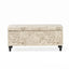 Parisian Upholstered Fabric Storage Ottoman - Beige / Reclaimed Natural