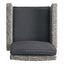 Outdoor Rattan Swivel Barstool With Water Resistant Cushion - Mixed Black / Dark Gray