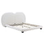 Queen Size Upholstered Platform Bed Frame With Split Headboard - White