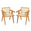 Chandigarh Arm Dining Chair With Natural Cane Design (Set of 2)