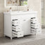 Bathroom Vanity & Sink, 6 Soft Close Drawers & Double Doors - White