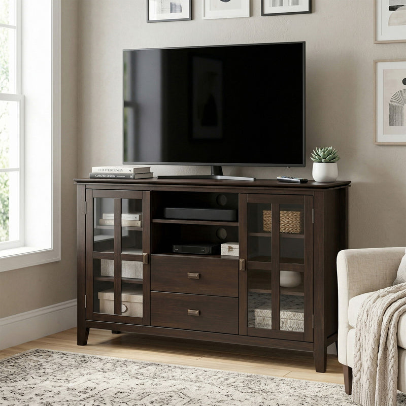 Artisan - Tall TV Media Stand - Dark Chestnut Brown