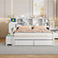 Platform Bed With Multi Functional Storage Space, Nightstand, 2 Drawers, USB Ports And Desk