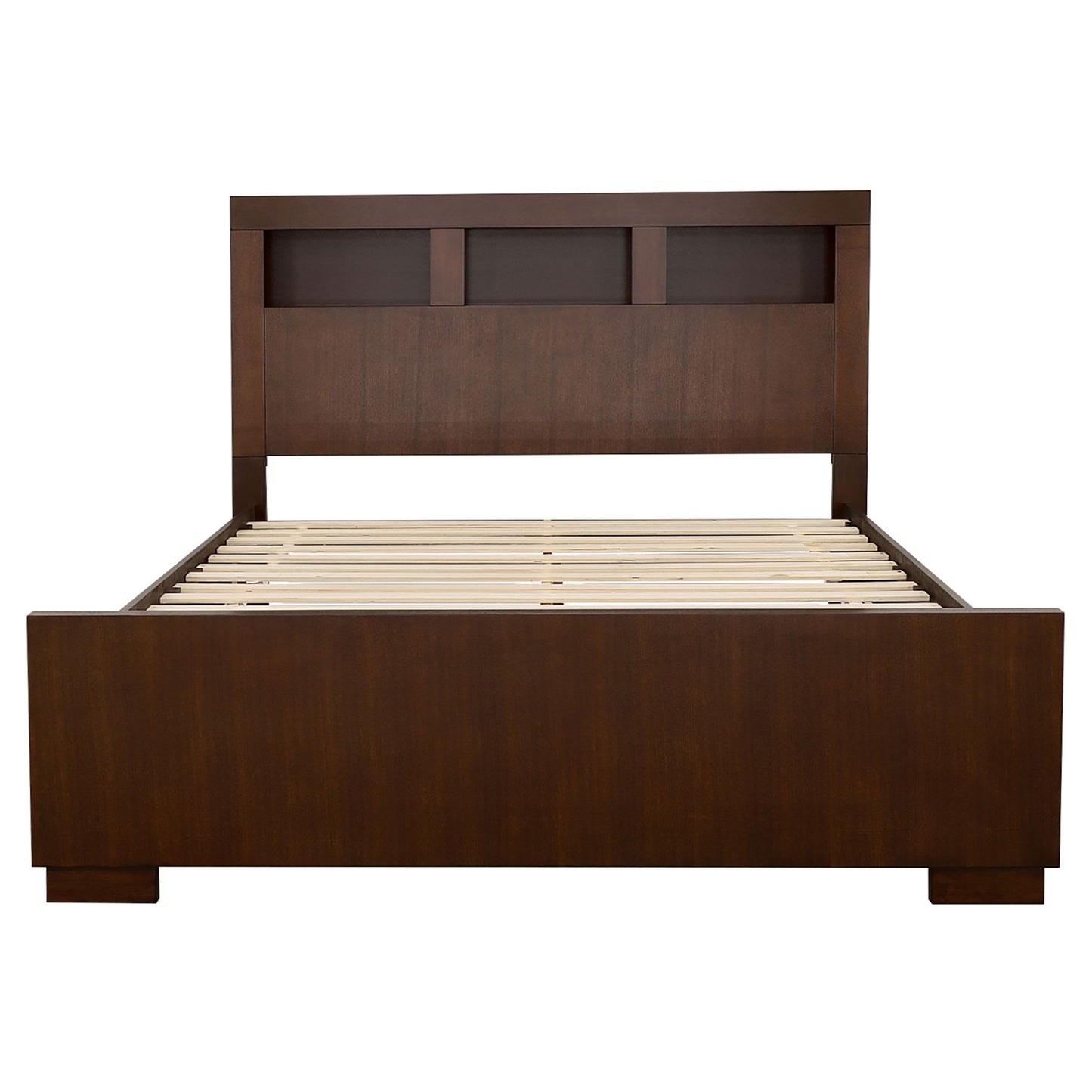 Ardino - California King Bed With Bookcase Headboard - Cappuccino