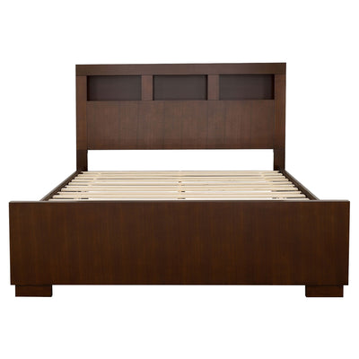 Ardino - California King Bed With Bookcase Headboard - Cappuccino