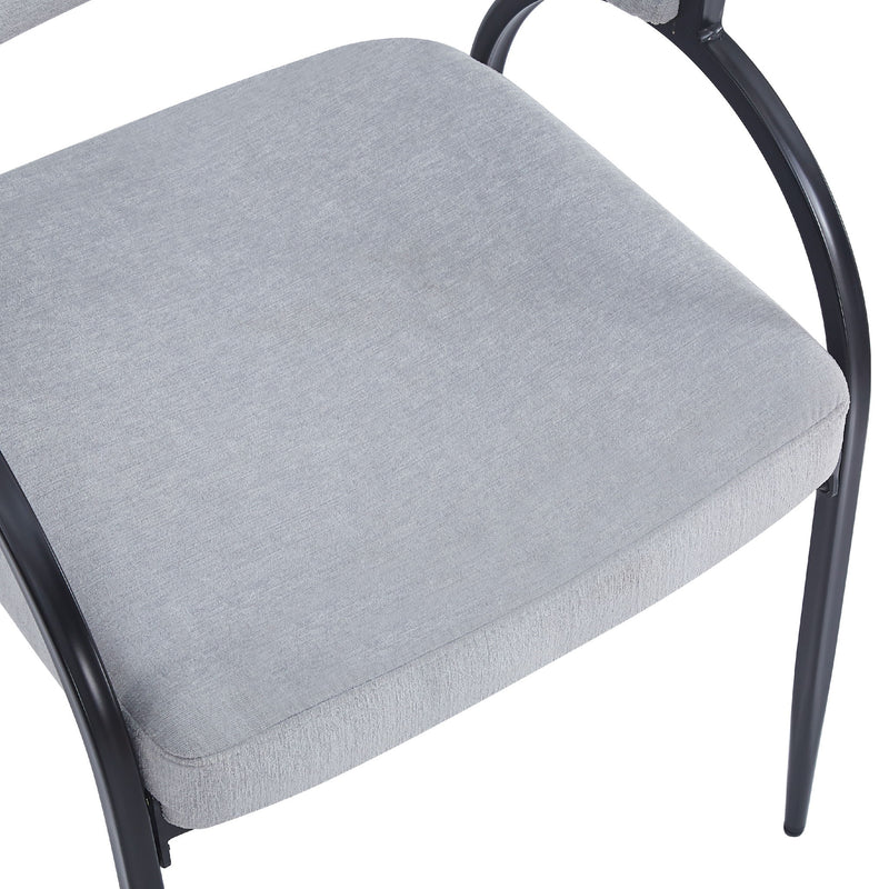 Modern Upholstered Dining Chairs With Metal Legs - Gray