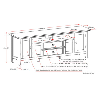 Redmond - TV Media Stand - Rustic Natural Aged Brown