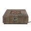 Wellington Square Iron Fire Pit With Wood Pattern Design And 50, 000 Btu Output