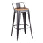 Oregon - Industrial Low Back Barstool (Set of 2) - Black