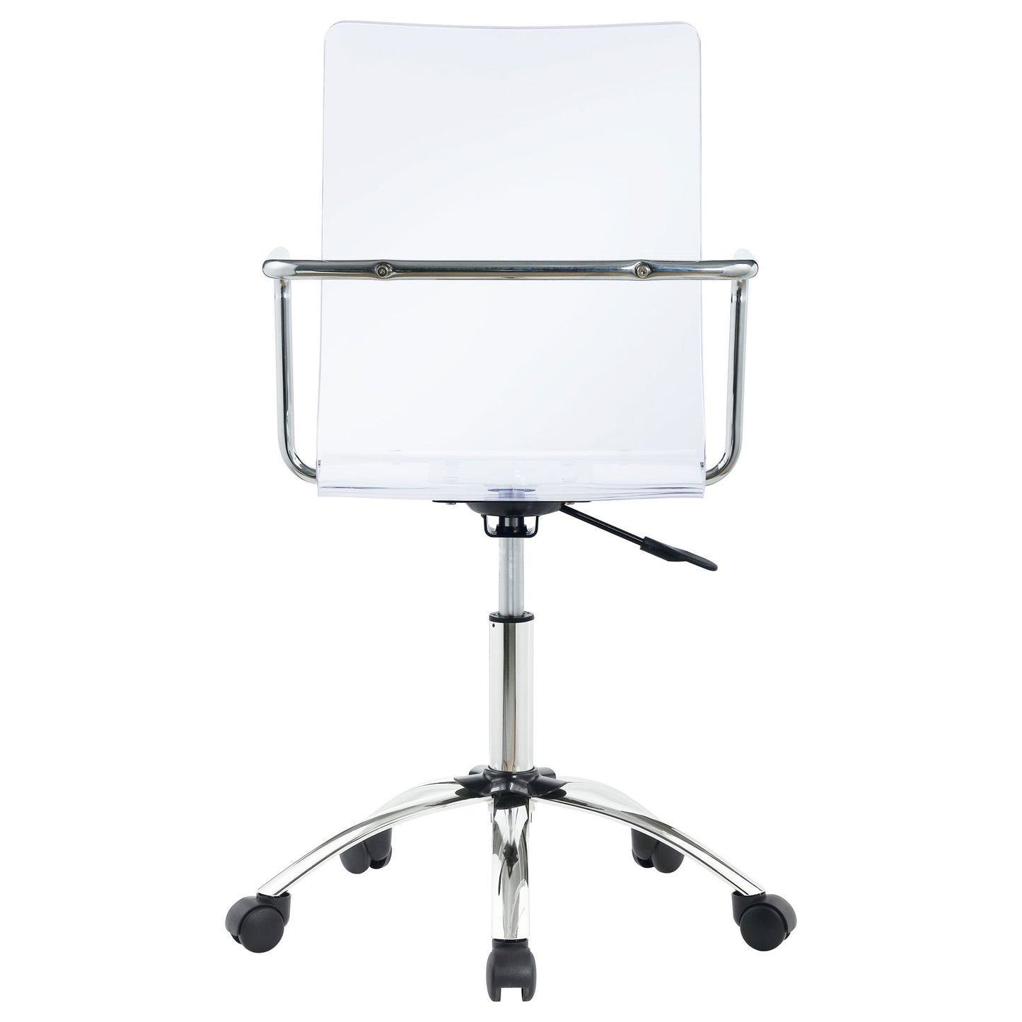Clear Office Chair With Caster Wheels Futuristic Design, Adjustable Height - Clear