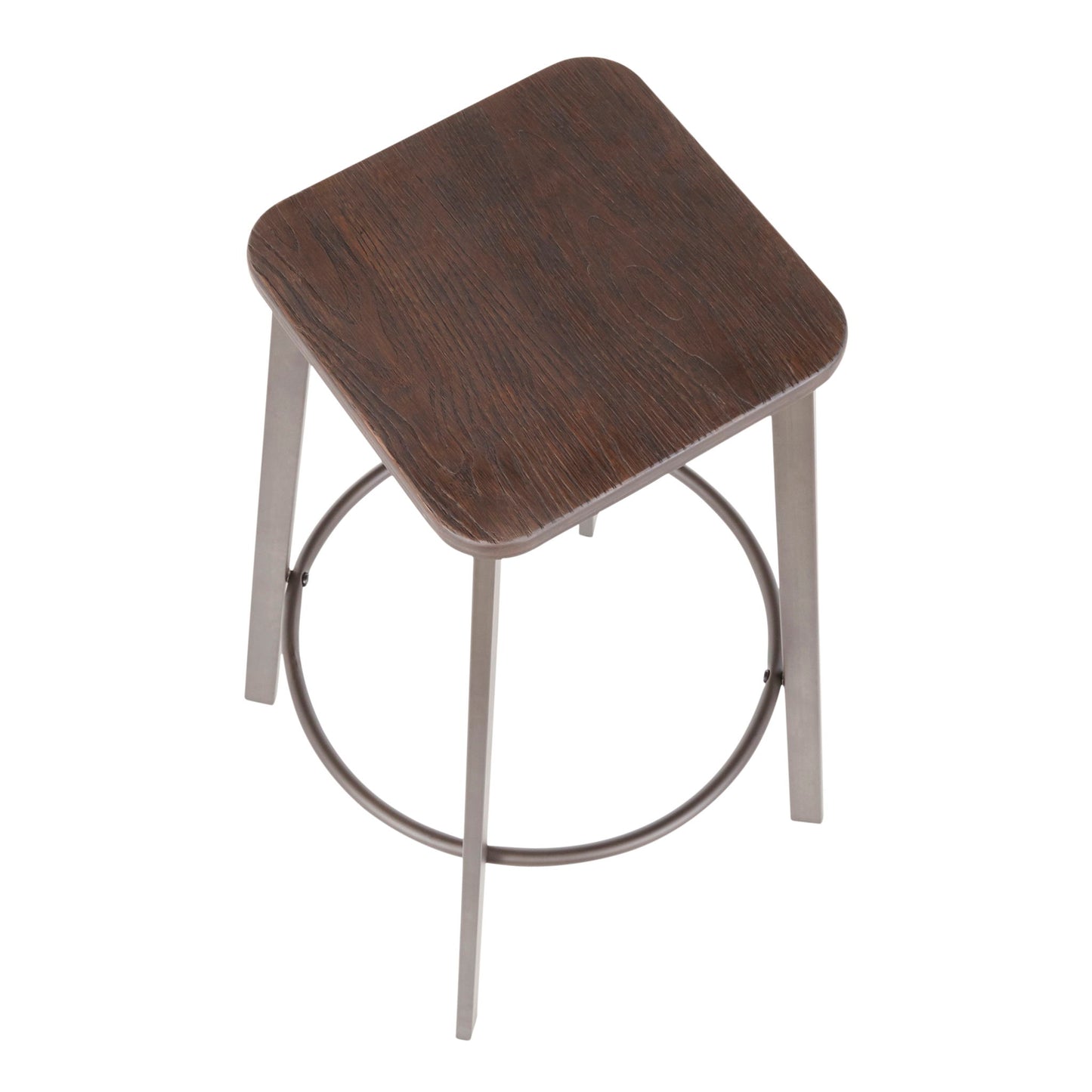 Clara - Industrial Square Barstool (Set of 2) - Espresso