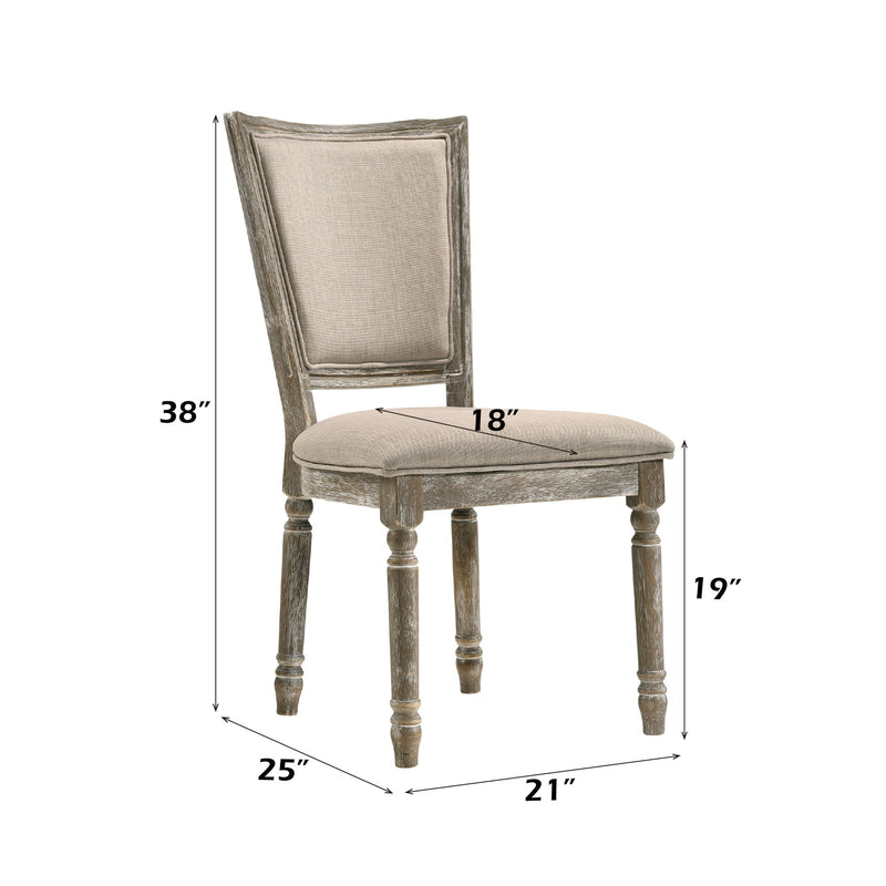 Gabrian - Silla auxiliar recuperada de dos tonos (juego de 2) - Beige / Gris