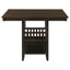 Finley - Square Counter Table With Storage Pedestal Dining Table - Espresso