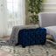 Modern Glam Ottoman With Upholstery And Button Tufted Design