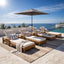 Chaise Lounge Set With 4 Fold Cushion And Built In Headrest, 3 Position Adjustable
