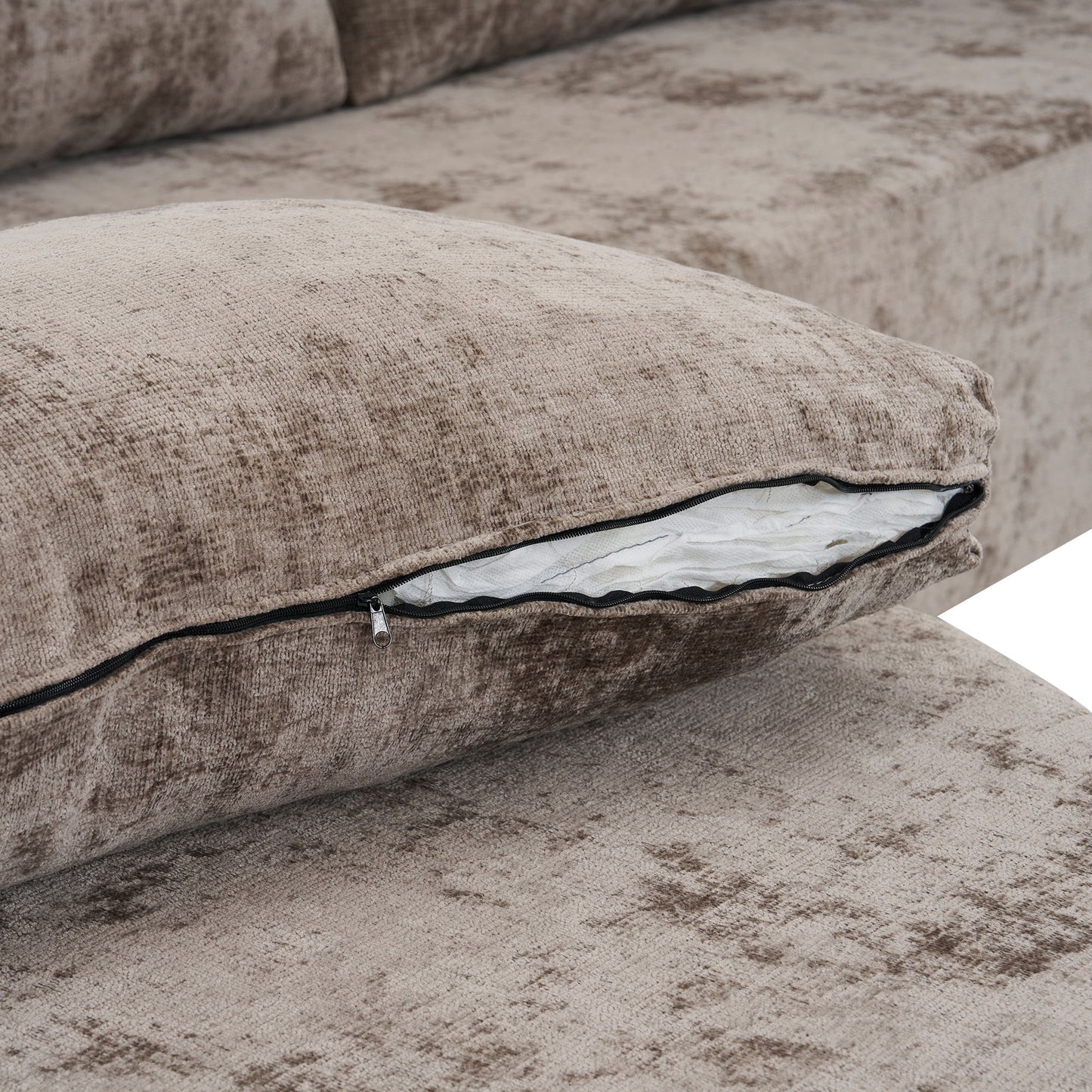 Modular Cloud Sectional Sofa Set, U-Shaped Upholstered Couch With Deep Seat