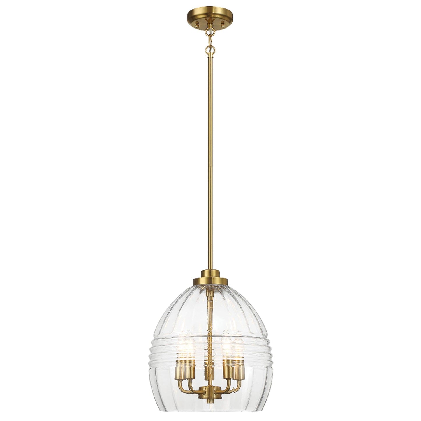 Zen - 5 Pendant Chain Hanging Light - Clear / Gold