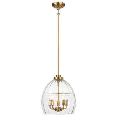 Zen - 5 Pendant Chain Hanging Light - Clear / Gold