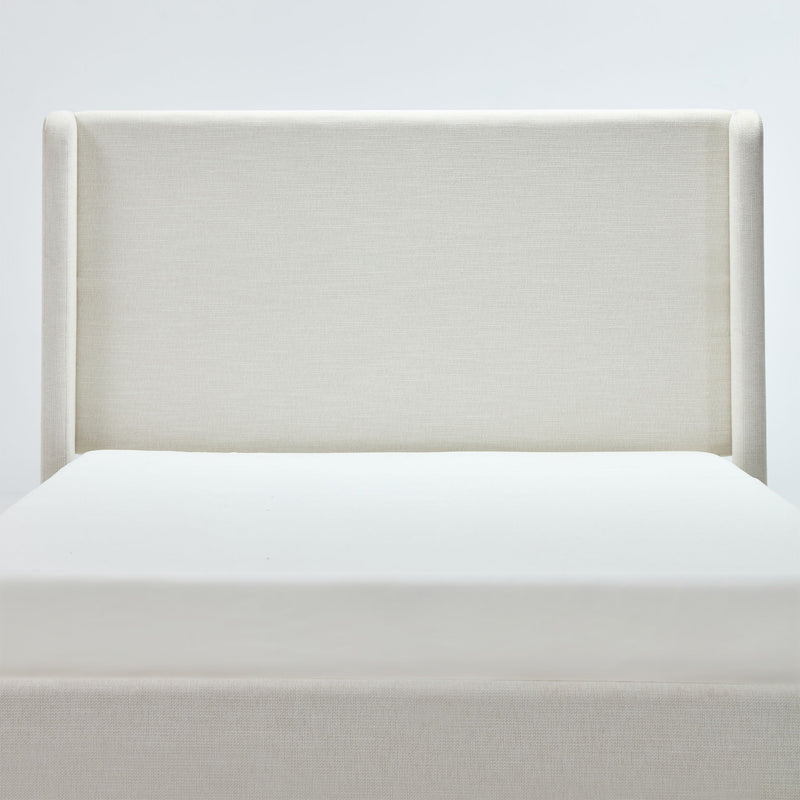 Carmen - California King Size Upholstered Wingback Bed - Ivory
